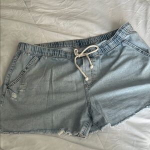 No Boundaries Light Blue Jean Shorts with Drawstring